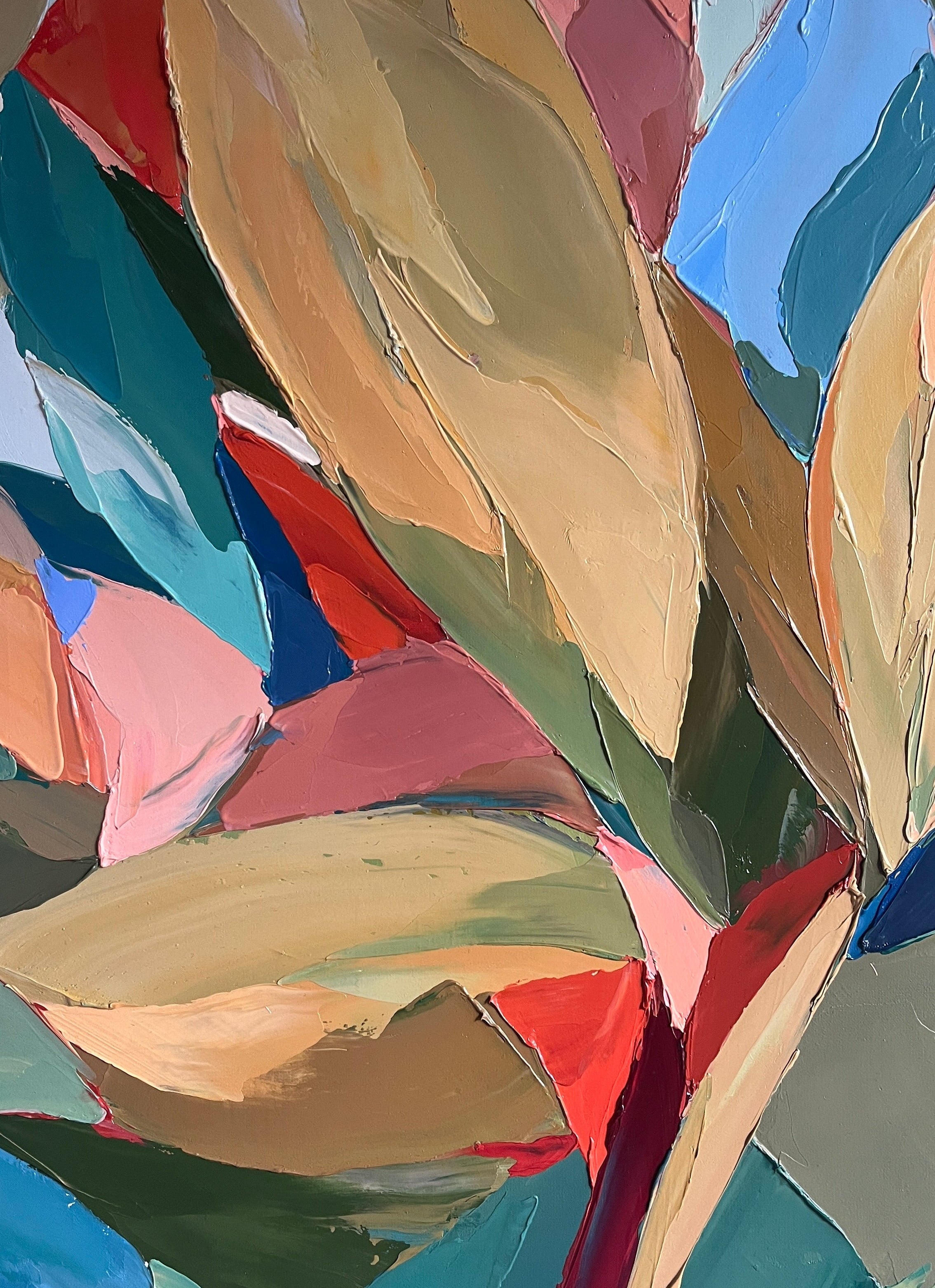 Abstract art with colorful leaves