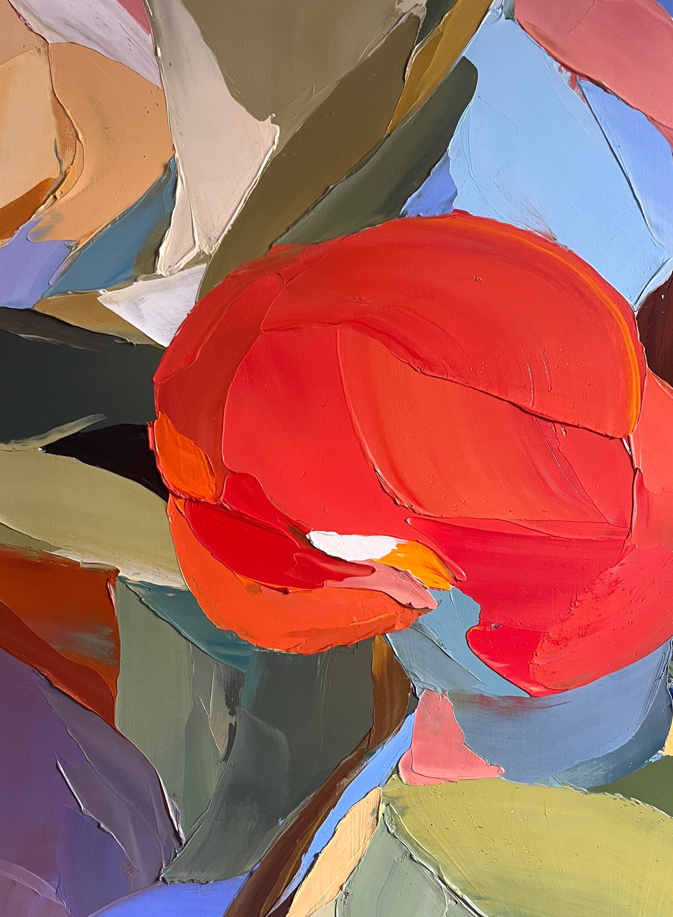 Abstract art with colorful, overlapping shapes