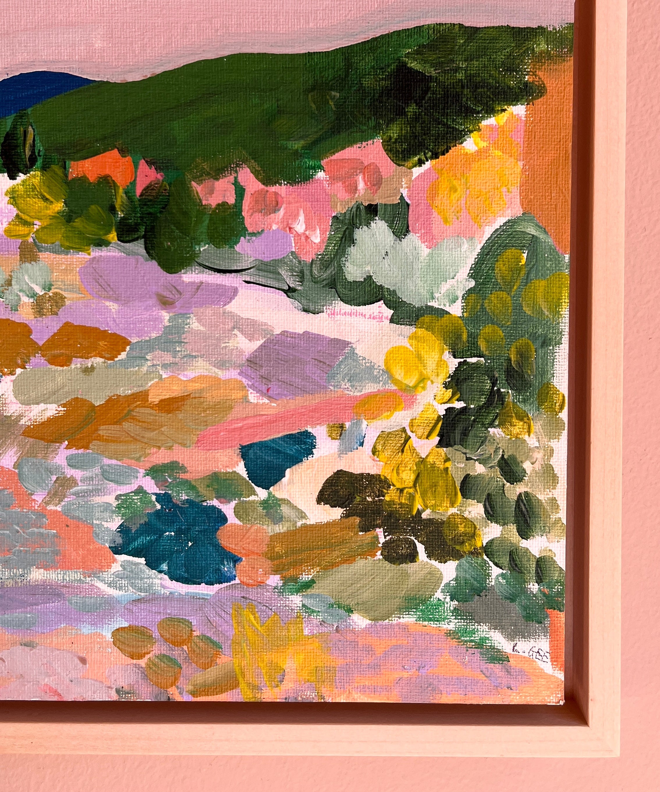 Detail shot of Art work with floating frame