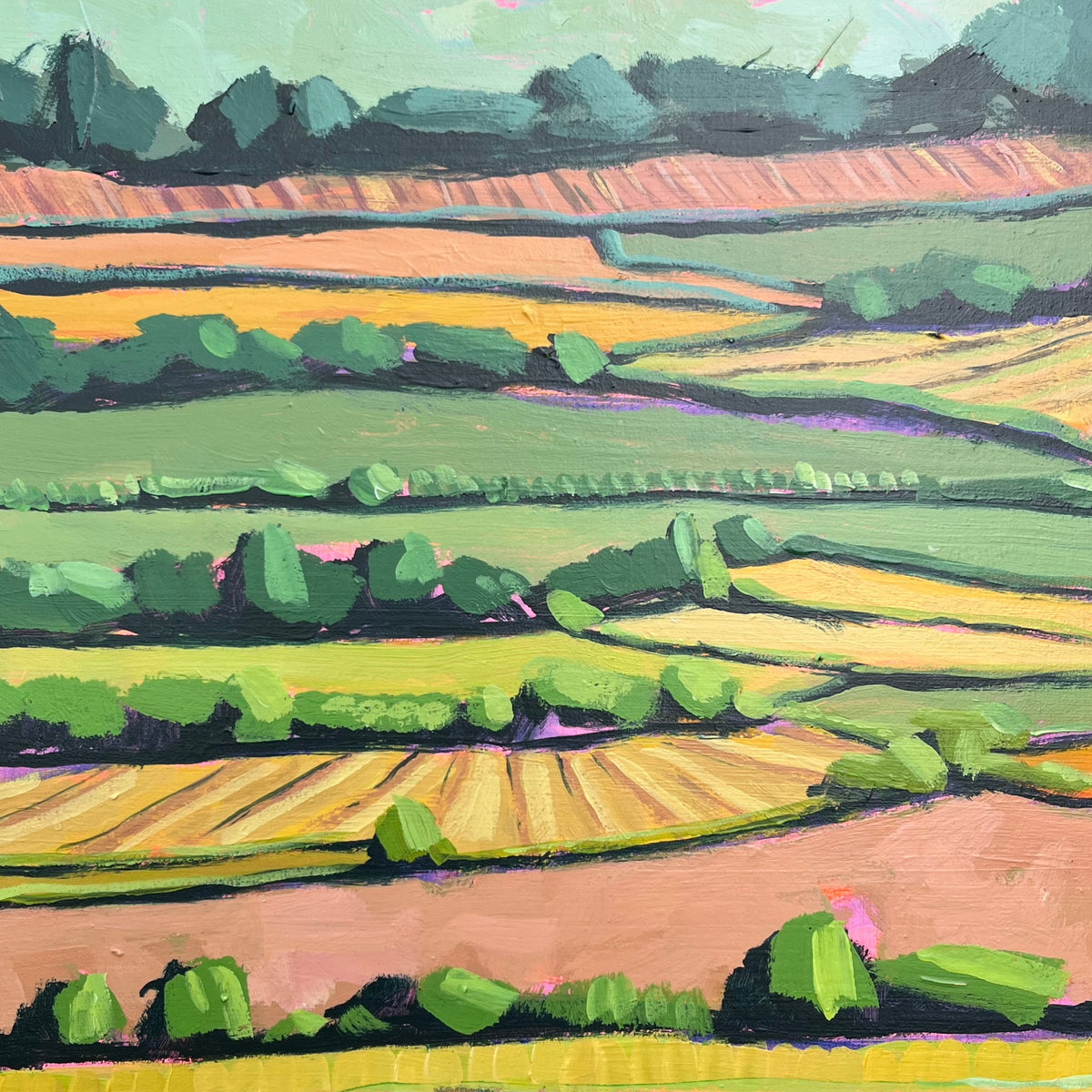Close up detail of landscape artwork