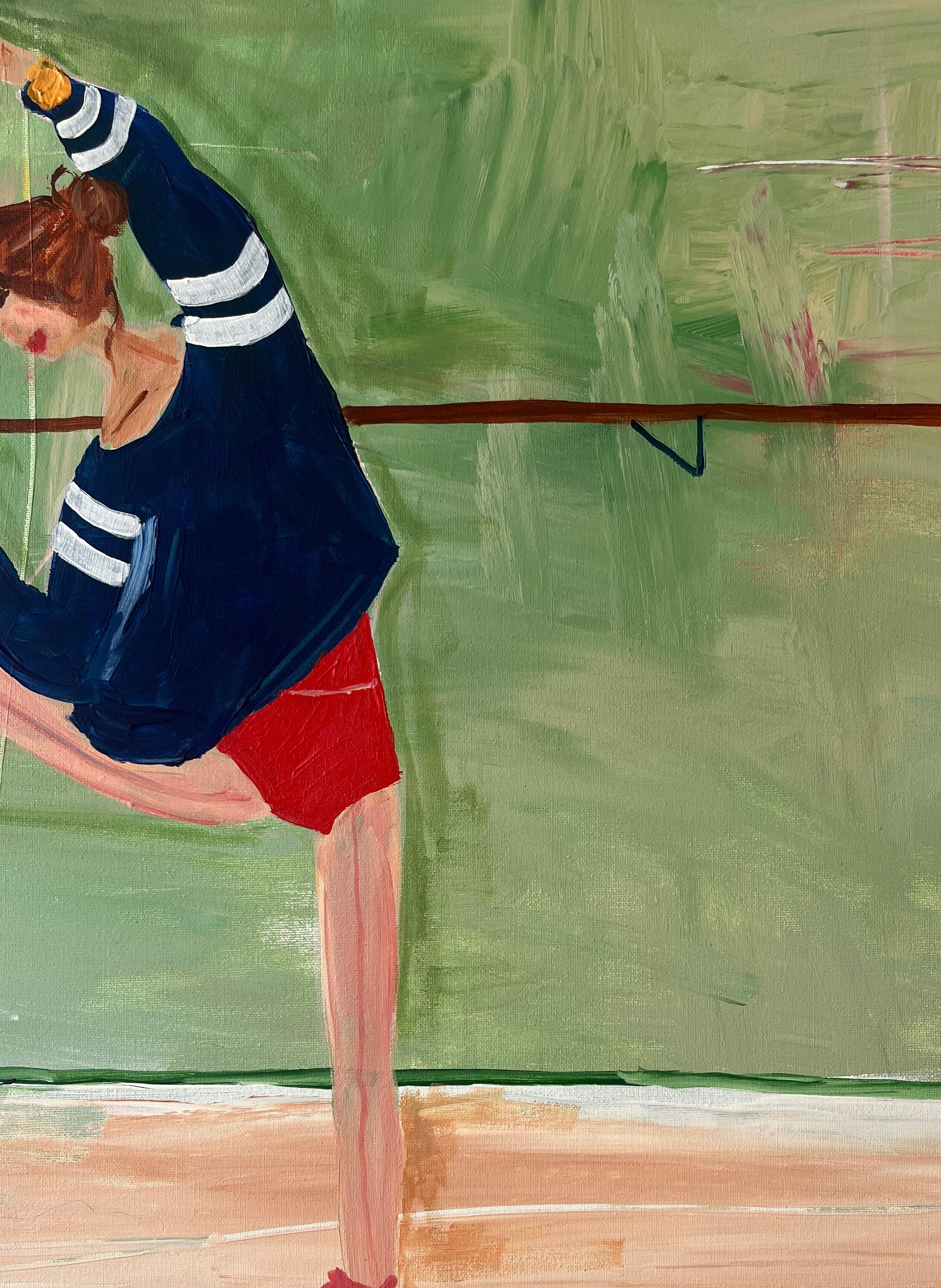 Close up of a painting of a dancer