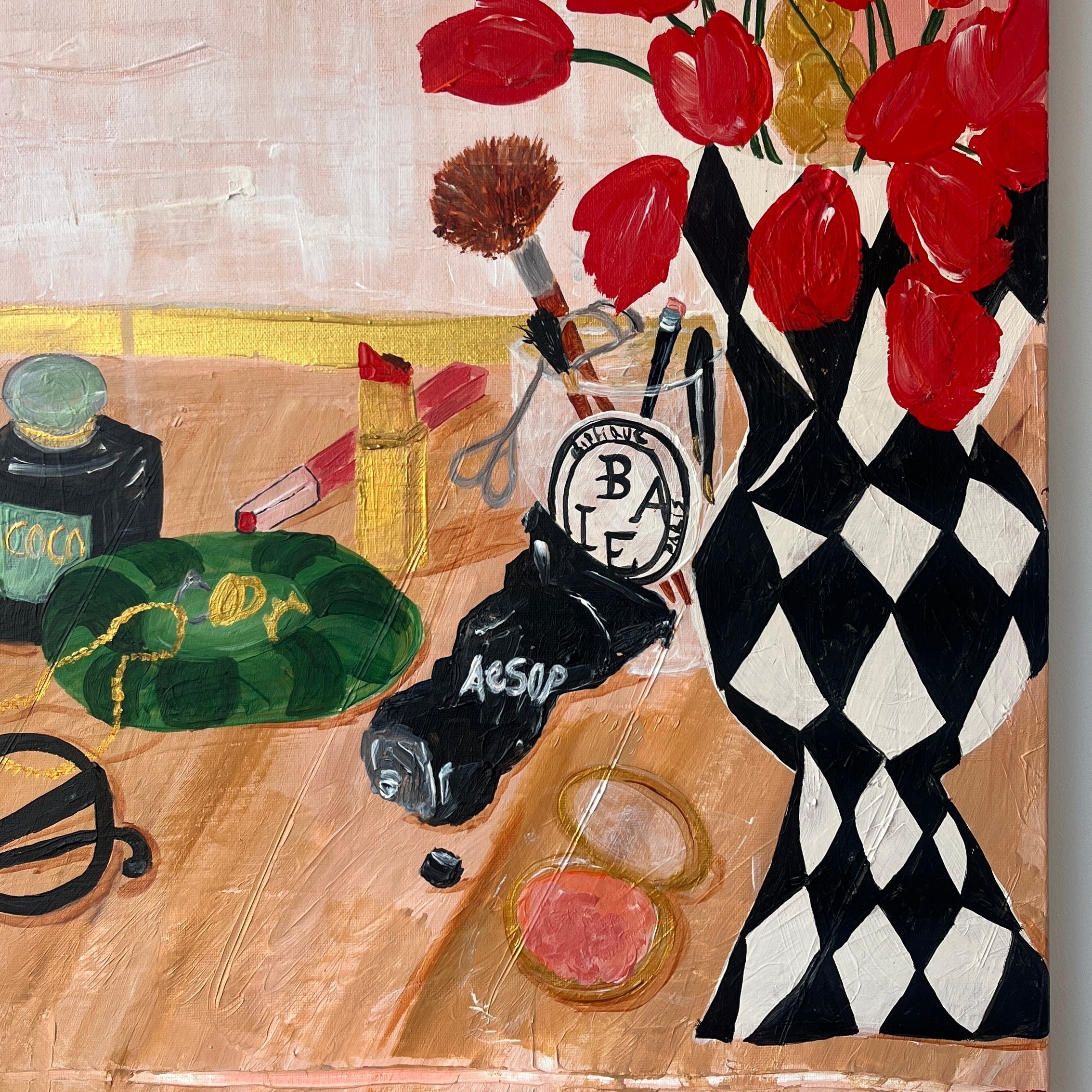 Cose up details of a painting