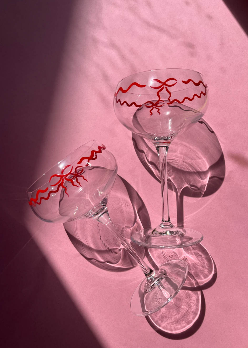Pair of Bow Champagne Coups