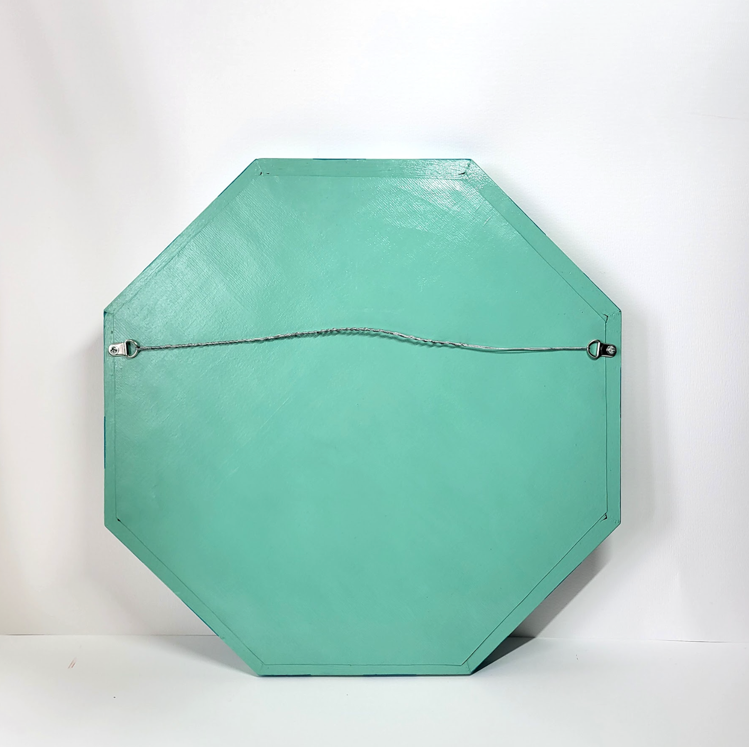 Hand-painted Turquoise Striped Mirror