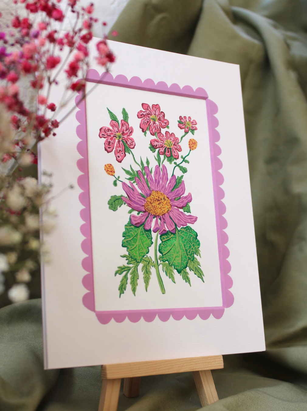 'Purple Cosmos & Wildflowers'