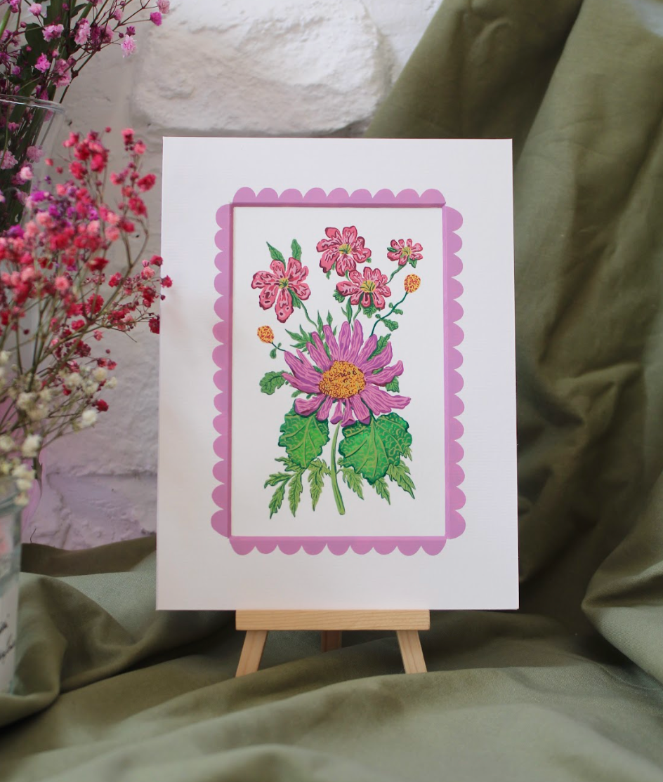 'Purple Cosmos & Wildflowers'