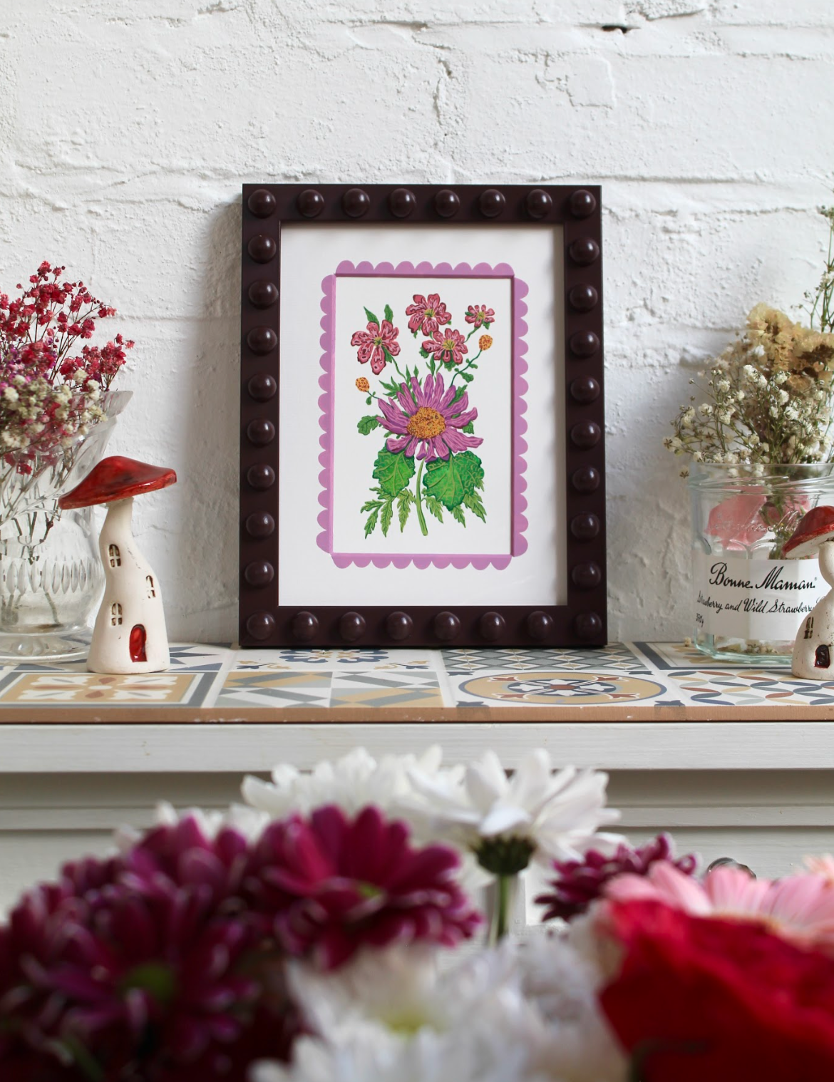 'Purple Cosmos & Wildflowers'