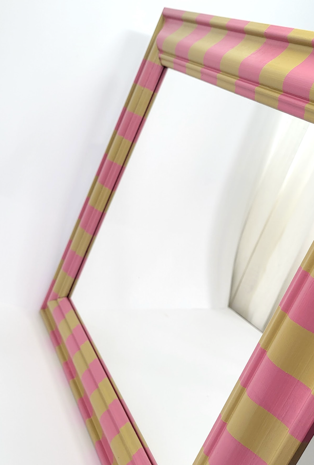 Hand-painted Pink Striped Mirror