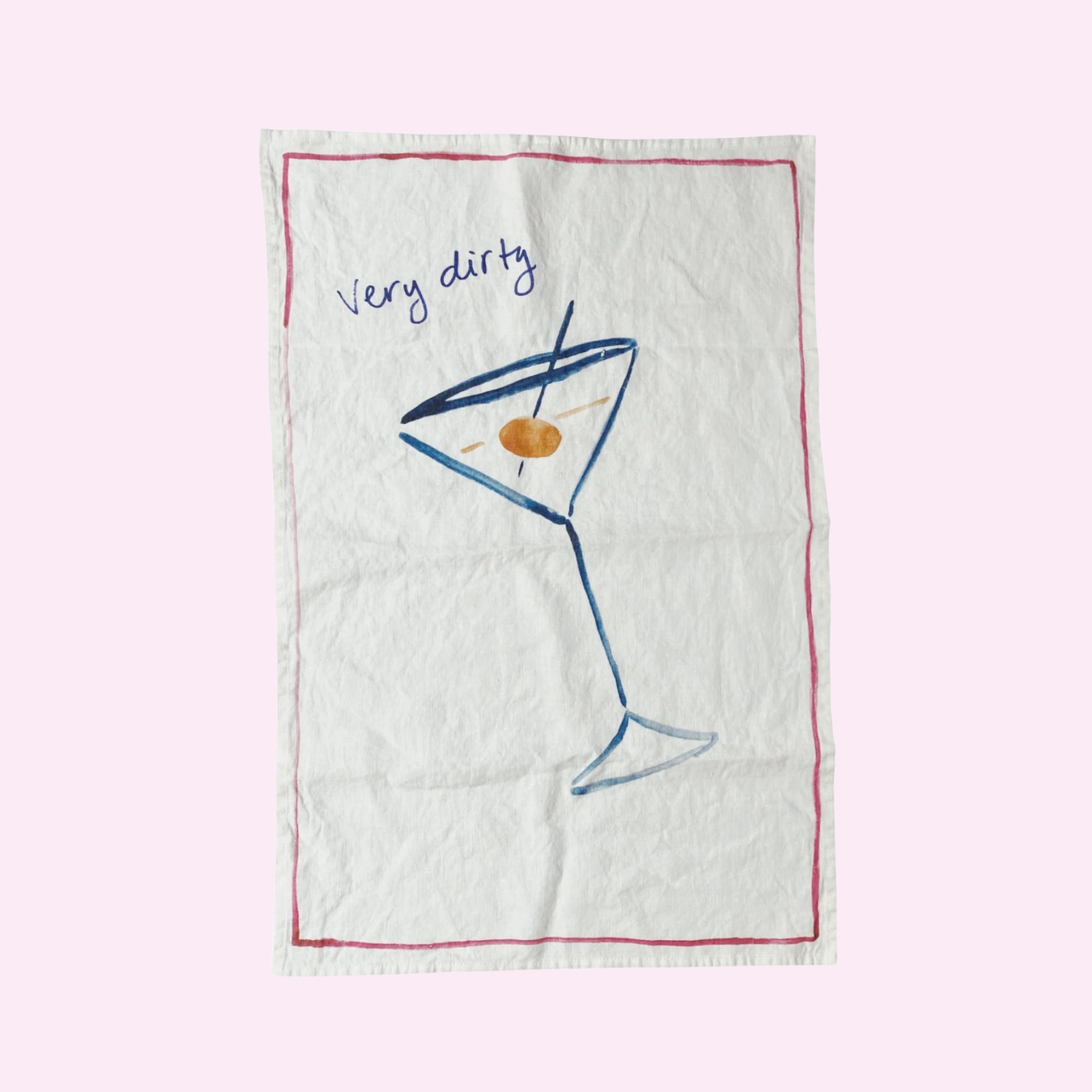 Very Dirty Martini Linen Teatowel