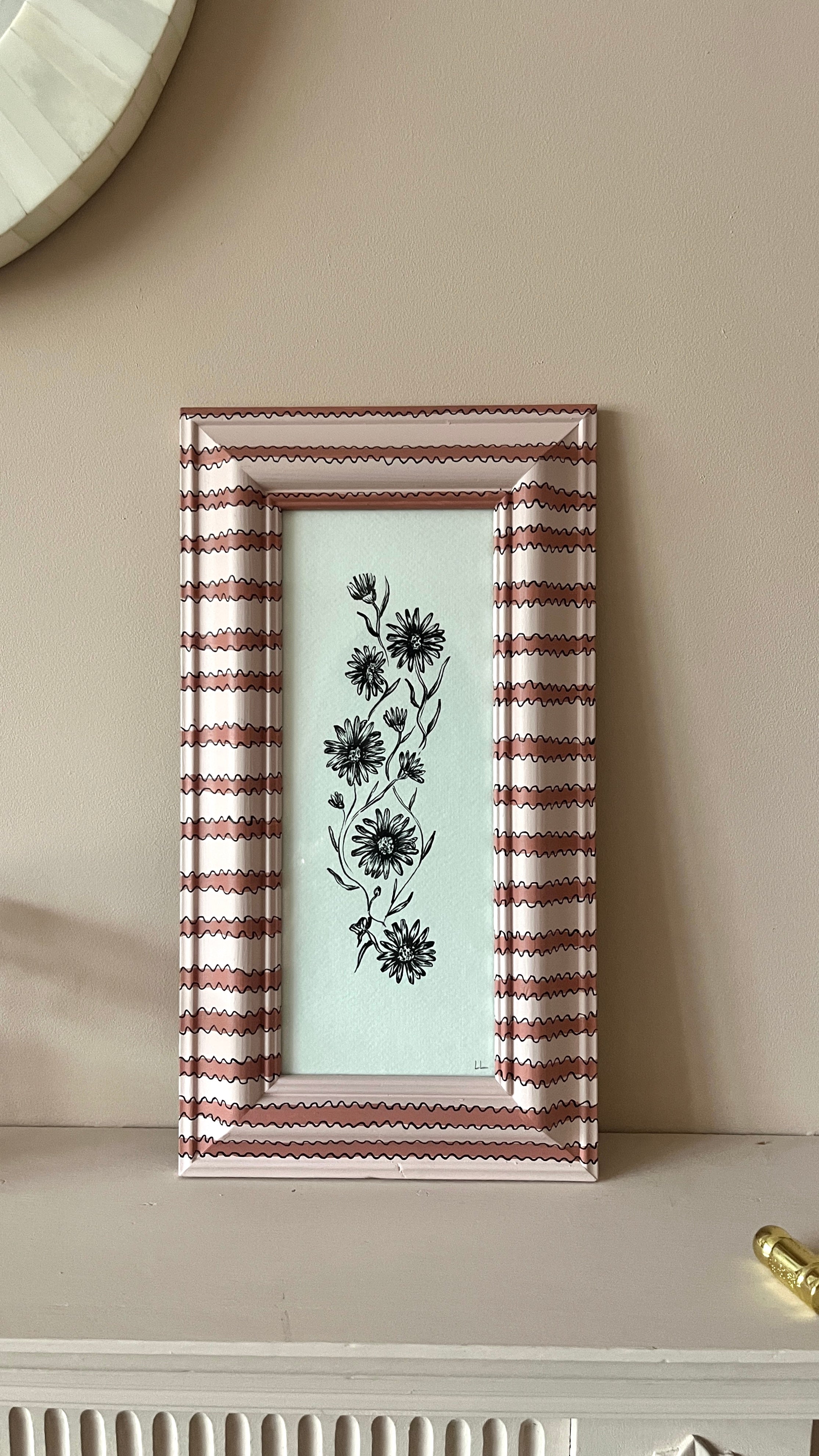 DAISY FLOWERS ON WATERCOLOUR PAPER