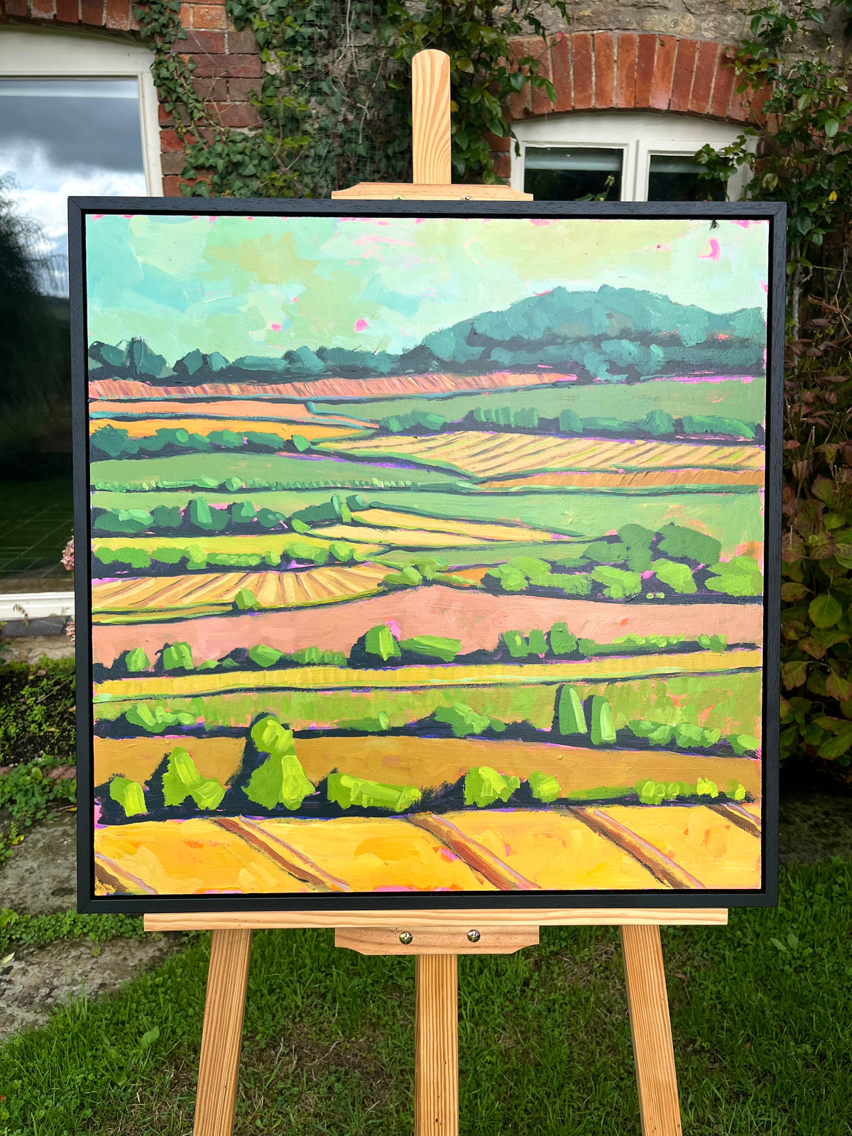 Landscape artwrok in garden on Easel