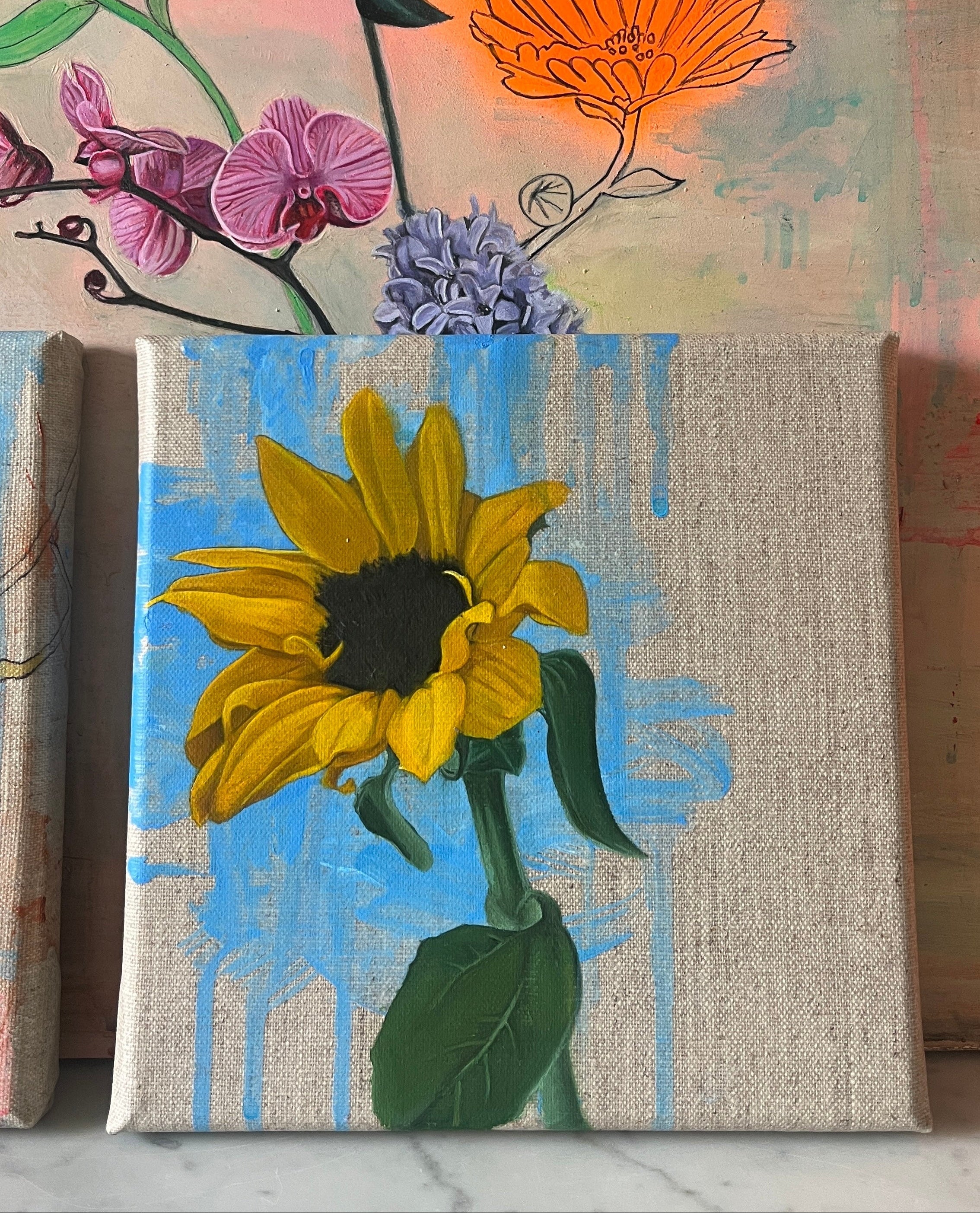 Sunfower oil painting 