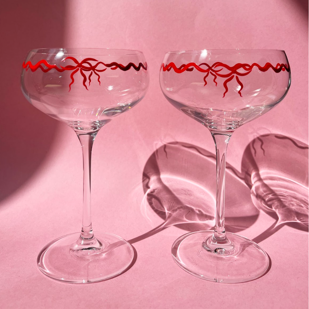 Pair of Bow Champagne Coups