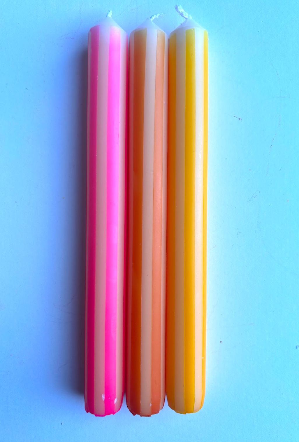 Yellow Pinstripe Candles