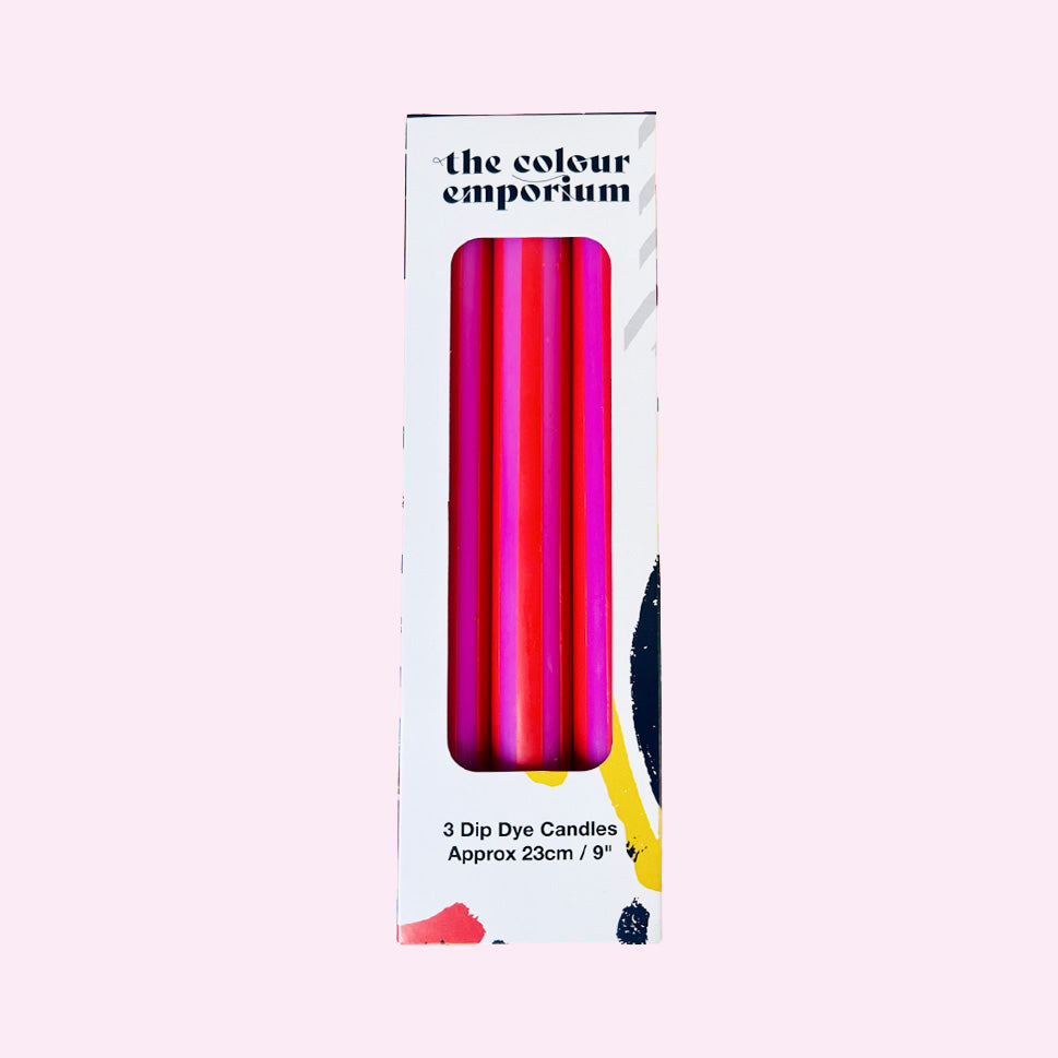Pink & Orange Pinstripe Candles