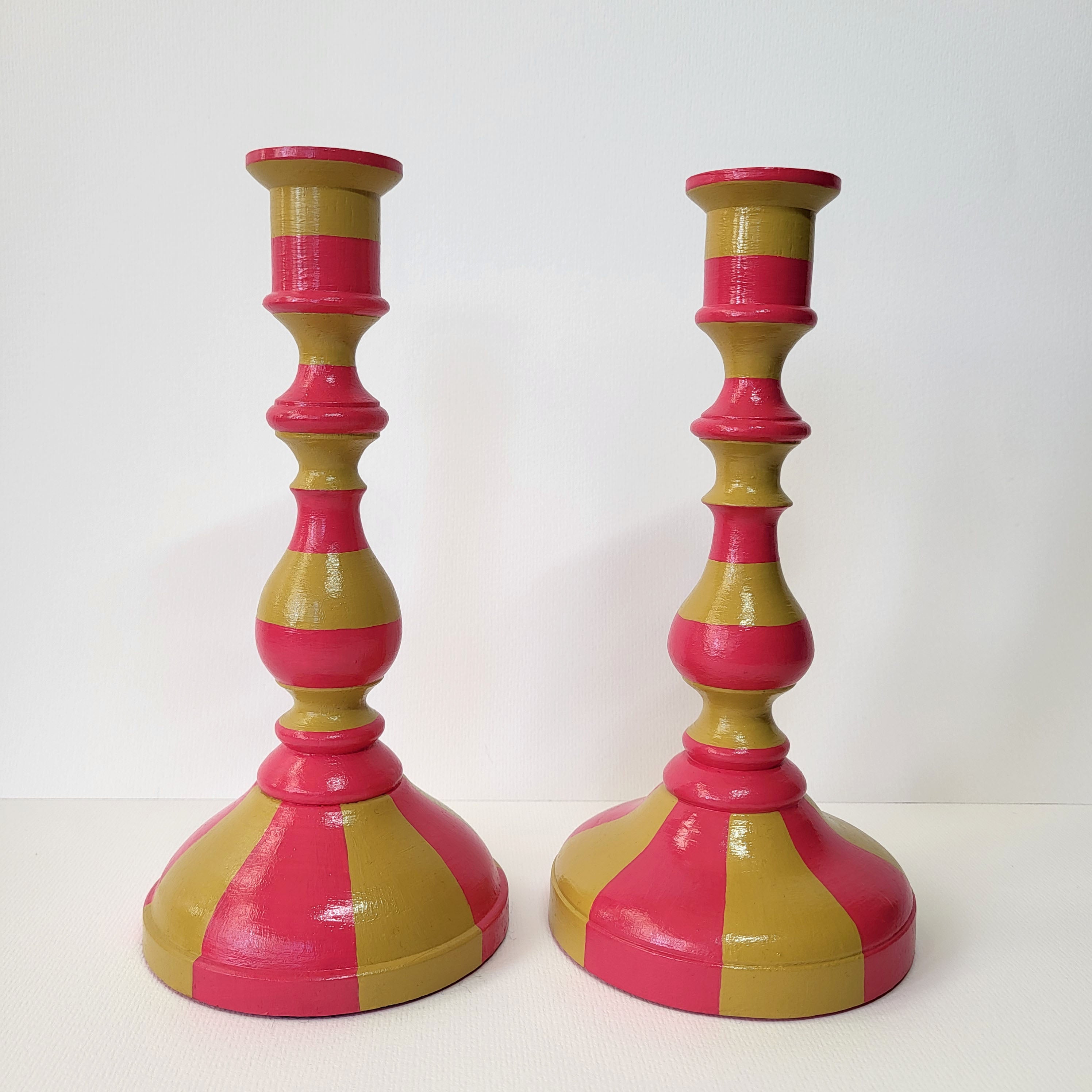 Vintage Painted Candle Holder