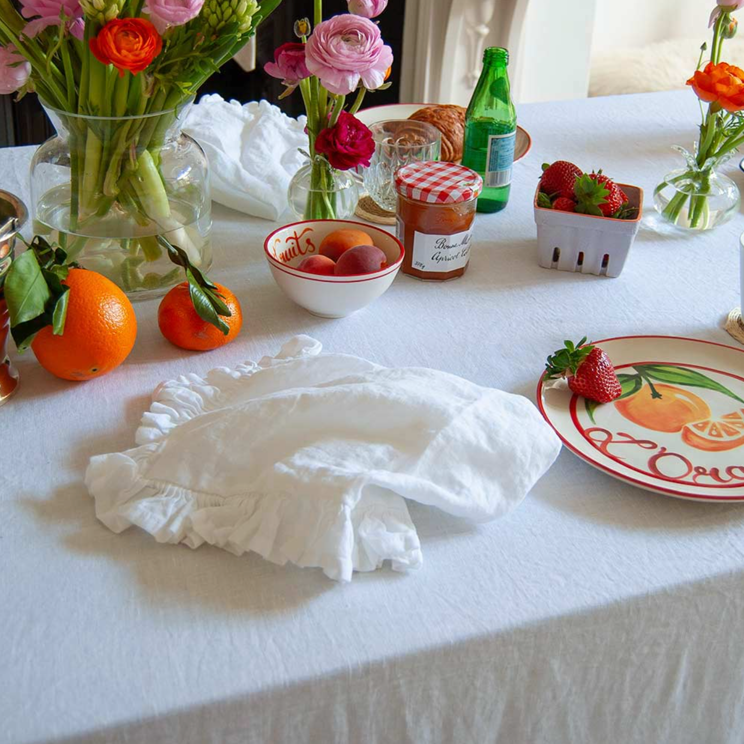 Mistral Drape Ruffle Linen Napkin Set