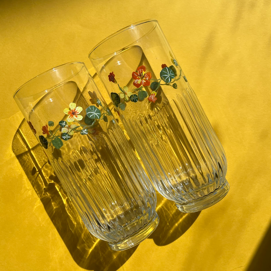 Pair of Nasturtium Glasses
