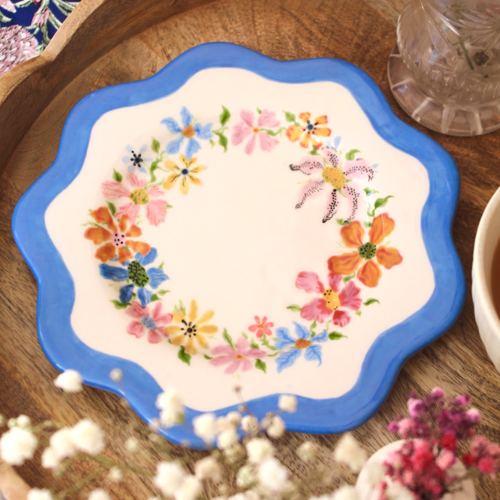 Small Flower Floral Decorative Plate