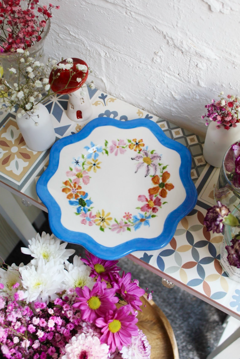 Small Flower Floral Decorative Plate
