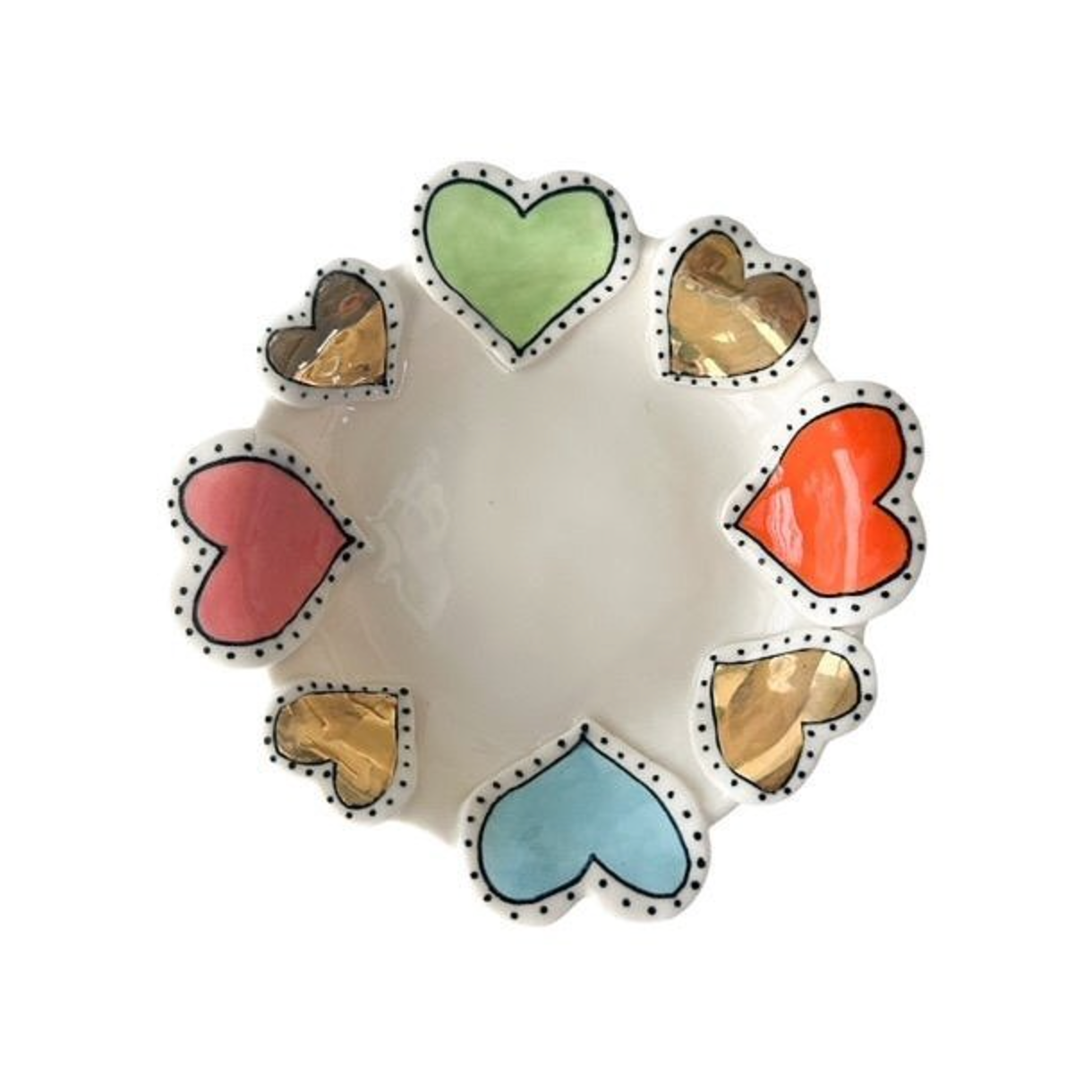 Tutti Frutti Gold Heart Small Round Dish